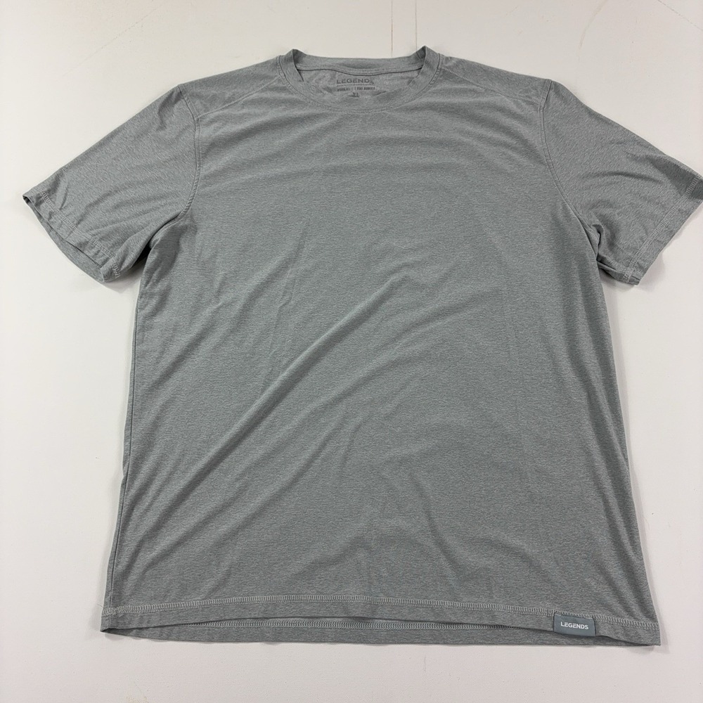 Legends Shirt Mens XL Gray Short Sleeve Crewneck Athletic Performance Tee Top